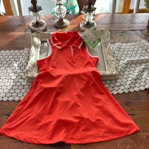 Prince Red Sundress Sleeveless Polo Collar Athletic Dress